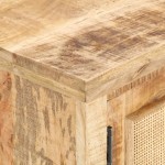 vidaXL Măsuță de cafea, 90x50x35 cm, lemn masiv de mango & trestie