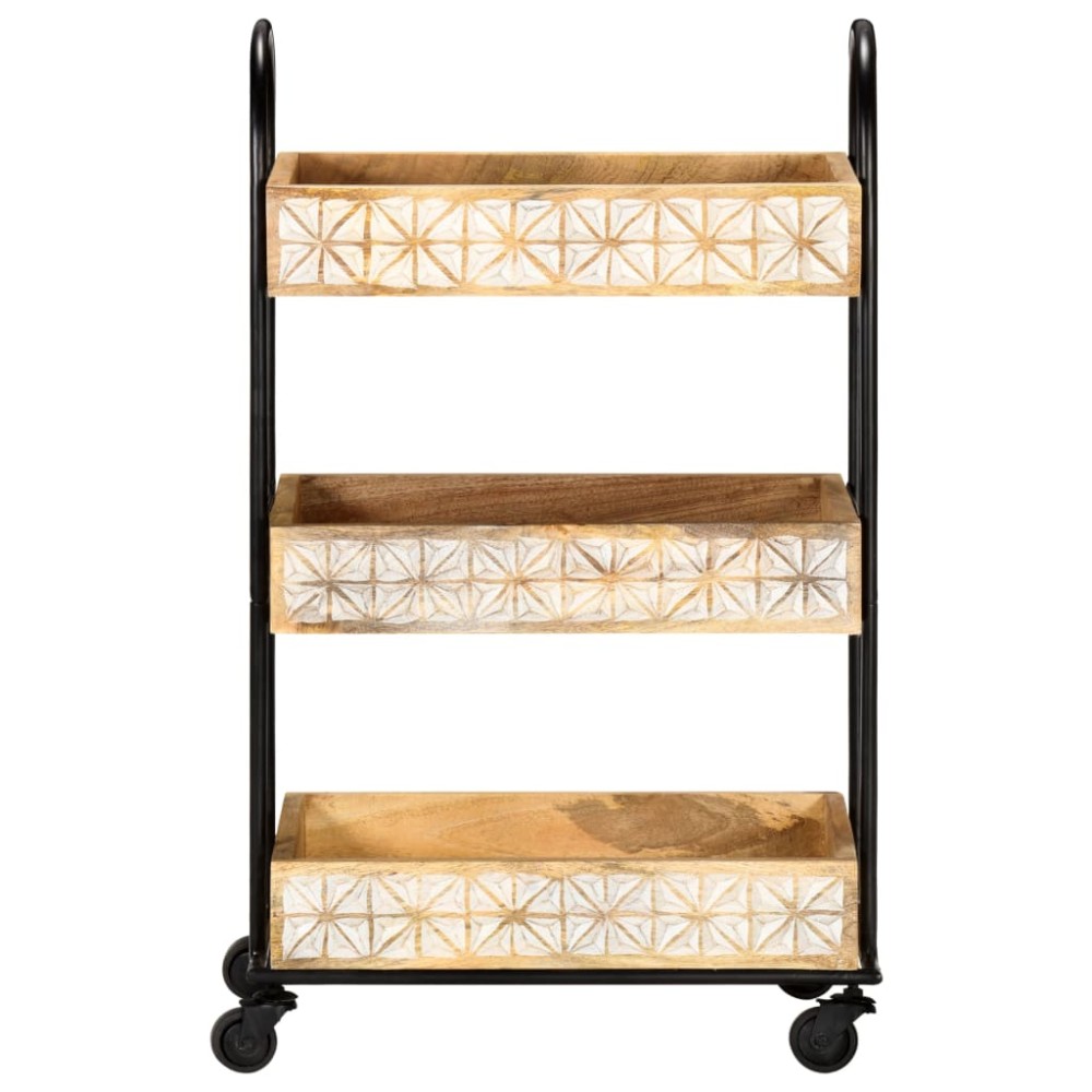 vidaXL Cărucior bucătărie cu 3 niveluri, 46x30x76 cm, lemn masiv mango