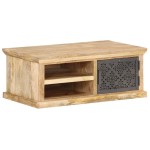 vidaXL Măsuță cafea cu ușă, 90 x 50 x 35 cm, lemn masiv de mango vidaXL Măsuță cafea cu ușă, 90 x 50 x 35 cm, lemn masiv de mango