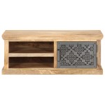 vidaXL Măsuță cafea cu ușă, 90 x 50 x 35 cm, lemn masiv de mango vidaXL Măsuță cafea cu ușă, 90 x 50 x 35 cm, lemn masiv de mango