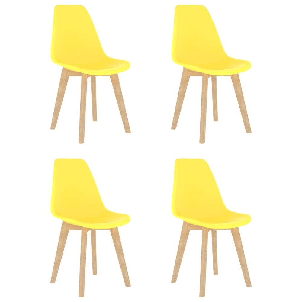 vidaXL Scaune de bucătărie, 4 buc., galben, plastic