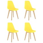 vidaXL Scaune de bucătărie, 4 buc., galben, plastic