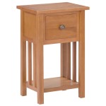 vidaXL Masă de reviste cu sertar, 35 x 27 x 55 cm, lemn masiv stejar vidaXL Masă de reviste cu sertar, 35 x 27 x 55 cm, lemn masiv stejar