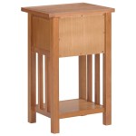 vidaXL Masă de reviste cu sertar, 35 x 27 x 55 cm, lemn masiv stejar vidaXL Masă de reviste cu sertar, 35 x 27 x 55 cm, lemn masiv stejar