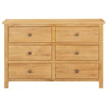 vidaXL Dulap cu sertare, 105 x 33,5 x 73 cm, lemn masiv stejar vidaXL Dulap cu sertare, 105 x 33,5 x 73 cm, lemn masiv stejar