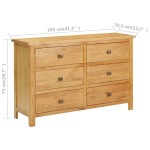 vidaXL Dulap cu sertare, 105 x 33,5 x 73 cm, lemn masiv stejar vidaXL Dulap cu sertare, 105 x 33,5 x 73 cm, lemn masiv stejar