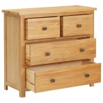 vidaXL Dulap cu sertare, 80 x 35 x 75 cm, lemn masiv stejar