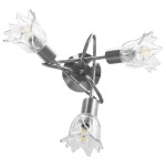 vidaXL Lustră, abajururi de sticlă transparentă, 3 becuri E14, lalea vidaXL Lustră, abajururi de sticlă transparentă, 3 becuri E14, lalea