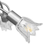 vidaXL Lustră, abajururi de sticlă transparentă, 3 becuri E14, lalea vidaXL Lustră, abajururi de sticlă transparentă, 3 becuri E14, lalea