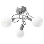 vidaXL Lustră cu abajururi din ceramică, 3 becuri E14, alb, glob vidaXL Lustră cu abajururi din ceramică, 3 becuri E14, alb, glob