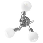 vidaXL Lustră cu abajururi din ceramică, 3 becuri E14, alb, glob vidaXL Lustră cu abajururi din ceramică, 3 becuri E14, alb, glob