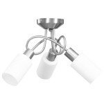 vidaXL Lustră cu abajururi din ceramică, 3 becuri E14, alb, con vidaXL Lustră cu abajururi din ceramică, 3 becuri E14, alb, con