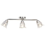 vidaXL Lustră, abajururi de sticlă transparentă, 3 becuri E14, lalea vidaXL Lustră, abajururi de sticlă transparentă, 3 becuri E14, lalea