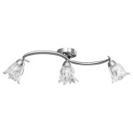 vidaXL Lustră, abajururi de sticlă transparentă, 3 becuri E14, lalea vidaXL Lustră, abajururi de sticlă transparentă, 3 becuri E14, lalea