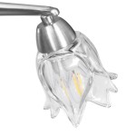 vidaXL Lustră, abajururi de sticlă transparentă, 3 becuri E14, lalea vidaXL Lustră, abajururi de sticlă transparentă, 3 becuri E14, lalea