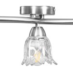 vidaXL Lustră, abajururi de sticlă transparentă, 3 becuri E14, lalea vidaXL Lustră, abajururi de sticlă transparentă, 3 becuri E14, lalea