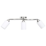 vidaXL Lustră cu abajururi din ceramică, 3 becuri E14, alb, con vidaXL Lustră cu abajururi din ceramică, 3 becuri E14, alb, con