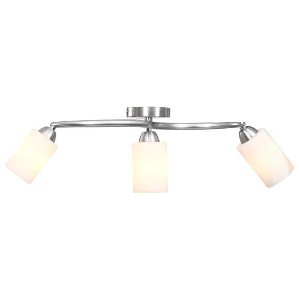 vidaXL Lustră cu abajururi din ceramică, 3 becuri E14, alb, con