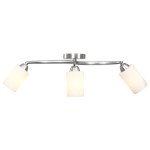 vidaXL Lustră cu abajururi din ceramică, 3 becuri E14, alb, con vidaXL Lustră cu abajururi din ceramică, 3 becuri E14, alb, con