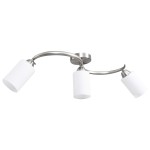 vidaXL Lustră cu abajururi din ceramică, 3 becuri E14, alb, con vidaXL Lustră cu abajururi din ceramică, 3 becuri E14, alb, con