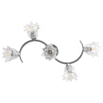 vidaXL Lustră, abajururi din sticlă transparentă, 5 becuri E14, lalea vidaXL Lustră, abajururi din sticlă transparentă, 5 becuri E14, lalea