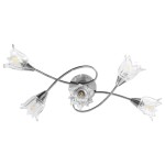 vidaXL Lustră, abajururi din sticlă transparentă, 5 becuri E14, lalea