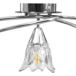 vidaXL Lustră, abajururi din sticlă transparentă, 5 becuri E14, lalea