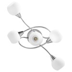 vidaXL Lustră cu abajururi din ceramică, 5 becuri E14, alb, glob vidaXL Lustră cu abajururi din ceramică, 5 becuri E14, alb, glob