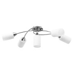 vidaXL Lustră cu abajururi din ceramică, 5 becuri E14, alb, con vidaXL Lustră cu abajururi din ceramică, 5 becuri E14, alb, con