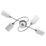 vidaXL Lustră cu abajururi din ceramică, 5 becuri E14, alb, con vidaXL Lustră cu abajururi din ceramică, 5 becuri E14, alb, con