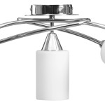 vidaXL Lustră cu abajururi din ceramică, 5 becuri E14, alb, con vidaXL Lustră cu abajururi din ceramică, 5 becuri E14, alb, con
