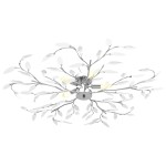 vidaXL Lustră cu brațe tip frunze cristal acrilic alb 5 becuri E14 vidaXL Lustră cu brațe tip frunze cristal acrilic alb 5 becuri E14