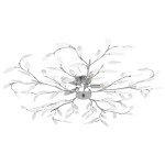 vidaXL Lustră cu brațe tip frunze cristal acrilic alb 5 becuri E14 vidaXL Lustră cu brațe tip frunze cristal acrilic alb 5 becuri E14