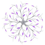 vidaXL Lustră cu brațe tip frunze cristal acrilic violet 5 becuri E14 vidaXL Lustră cu brațe tip frunze cristal acrilic violet 5 becuri E14
