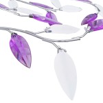 vidaXL Lustră cu brațe tip frunze cristal acrilic violet 5 becuri E14 vidaXL Lustră cu brațe tip frunze cristal acrilic violet 5 becuri E14