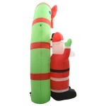 vidaXL Decorațiune gonflabilă Moș Crăciun și om de zăpadă, LED, 223 cm