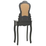 vidaXL Set masă de toaletă cu taburet gri 50x59x136 cm lemn paulownia