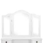 vidaXL Set masă de toaletă cu taburet alb 80x69x141 cm lemn paulownia