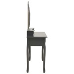 vidaXL Set masă de toaletă cu taburet gri 100x40x146 cm lemn paulownia vidaXL Set masă de toaletă cu taburet gri 100x40x146 cm lemn paulownia