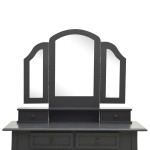 vidaXL Set masă de toaletă cu taburet gri 100x40x146 cm lemn paulownia vidaXL Set masă de toaletă cu taburet gri 100x40x146 cm lemn paulownia