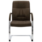 vidaXL Scaun de birou consolă, maro, material textil vidaXL Scaun de birou consolă, maro, material textil