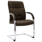 vidaXL Scaun de birou consolă, maro, material textil vidaXL Scaun de birou consolă, maro, material textil