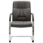 vidaXL Scaun de birou consolă, gri, material textil vidaXL Scaun de birou consolă, gri, material textil