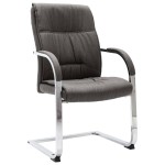 vidaXL Scaun de birou consolă, gri, material textil vidaXL Scaun de birou consolă, gri, material textil