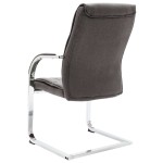 vidaXL Scaun de birou consolă, gri, material textil vidaXL Scaun de birou consolă, gri, material textil