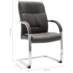 vidaXL Scaun de birou consolă, gri, material textil vidaXL Scaun de birou consolă, gri, material textil