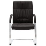 vidaXL Scaun de birou consolă, negru, piele ecologică vidaXL Scaun de birou consolă, negru, piele ecologică