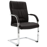 vidaXL Scaun de birou consolă, negru, piele ecologică vidaXL Scaun de birou consolă, negru, piele ecologică