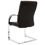 vidaXL Scaun de birou consolă, negru, piele ecologică vidaXL Scaun de birou consolă, negru, piele ecologică