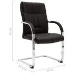 vidaXL Scaun de birou consolă, negru, piele ecologică vidaXL Scaun de birou consolă, negru, piele ecologică